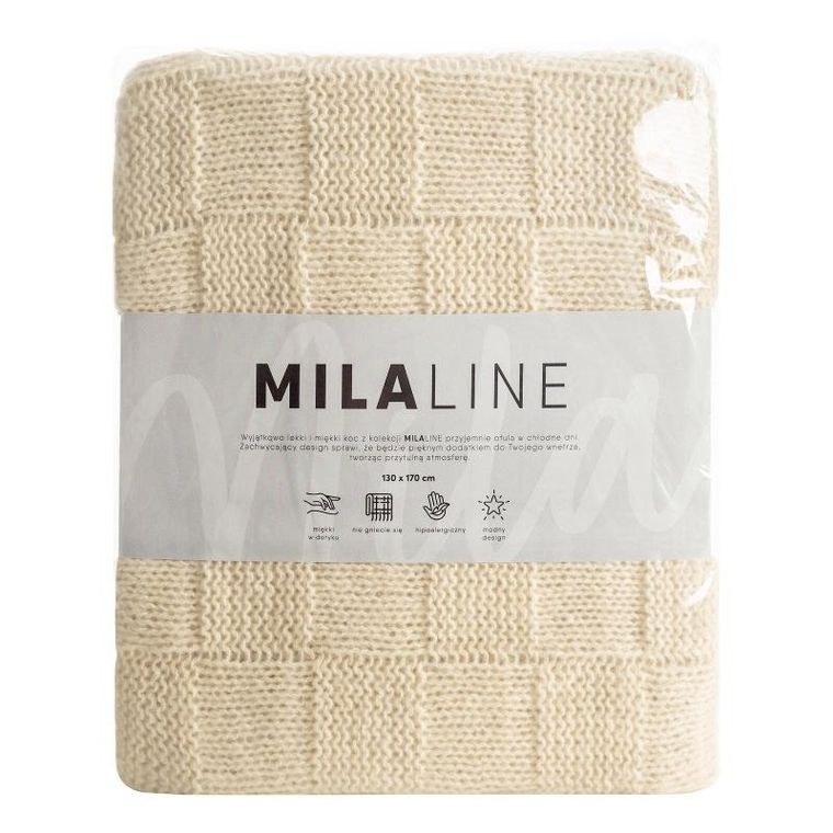 Eurofirany, koc pled, 130-170 cm, beżowy