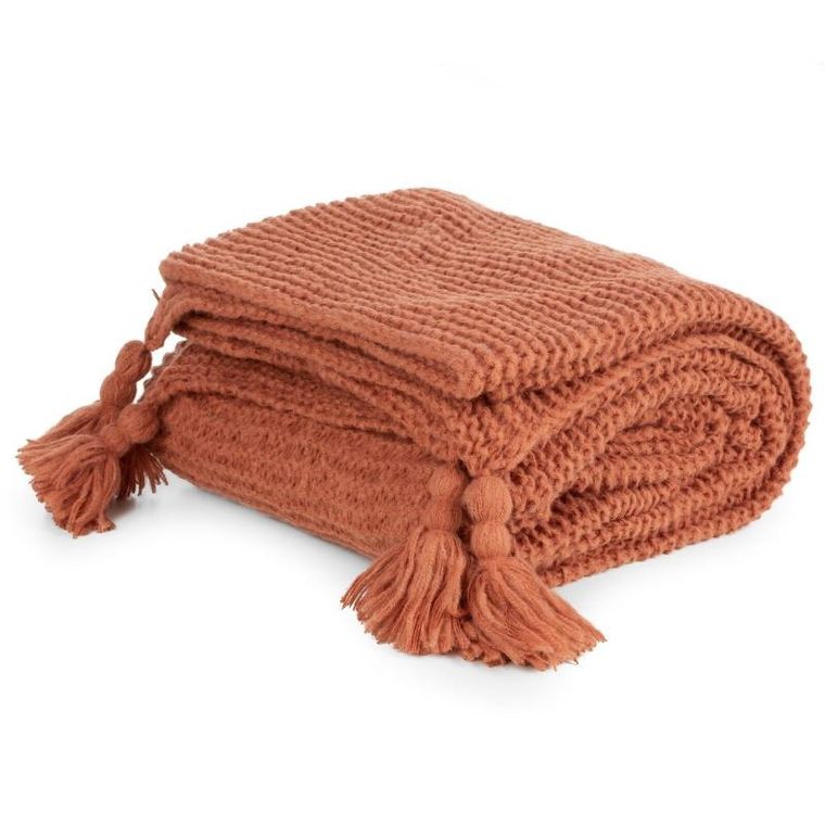 Eurofirany, koc pled, 130-170 cm, ceglany