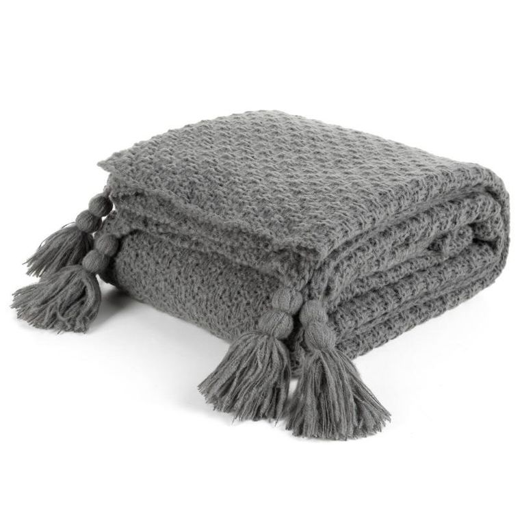 Eurofirany, koc pled, 130-170 cm, grafitowy