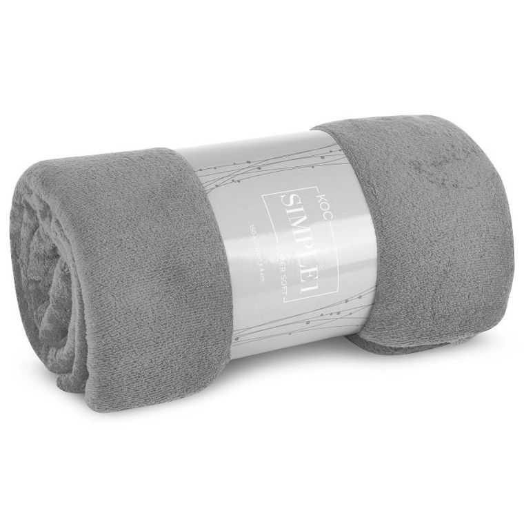 Eurofirany, koc Simple1, 150-200 cm, srebrny