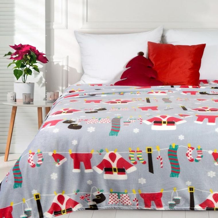 Eurofirany, koc świąteczny, 150-200 cm, szary