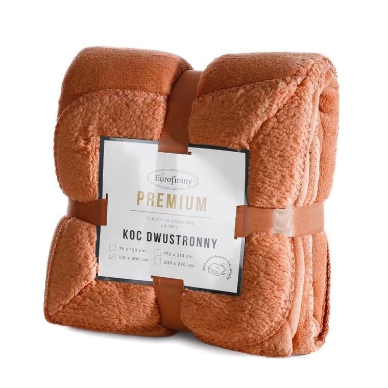 Eurofirany, koc, Tedy, 200-220 cm, ceglasty