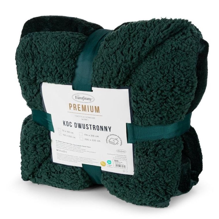 Eurofirany, koc, Tedy, 200-220 cm, ciemnozielony
