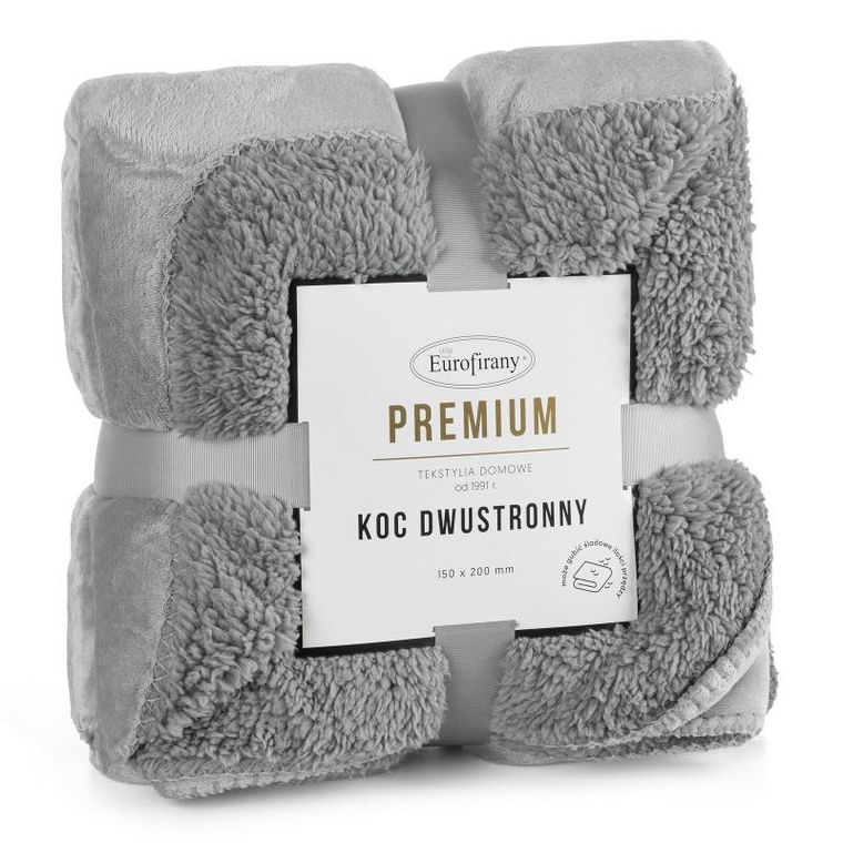 Eurofirany, koc, Tedy, srebrny, 170-210 cm