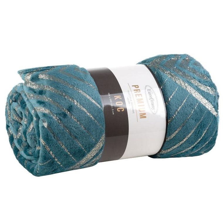 Eurofirany, koc Victoria, 150-200 cm, turkusowy