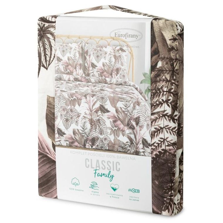 Eurofirany, komplet pościeli bawełnianej, Davos, 140-200 cm, fioletowy