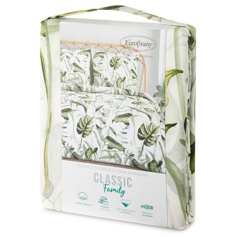 Eurofirany, komplet pościeli bawełnianej, Ellen, 160-200 cm, biały