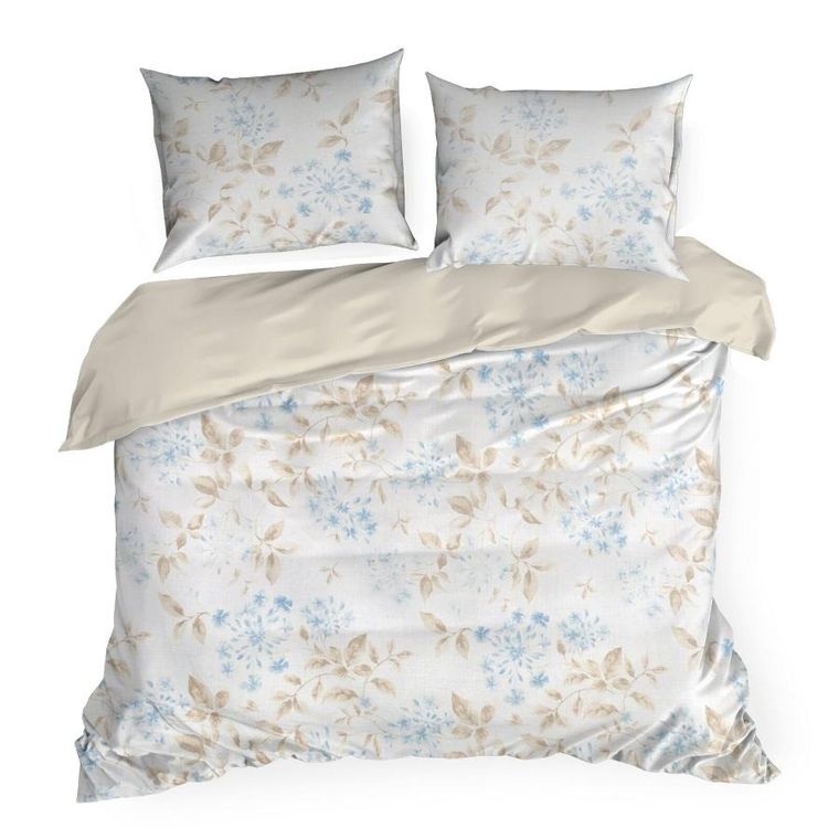 Eurofirany, komplet pościeli bawełnianej, Jasmina, 140-200 cm, kremowy