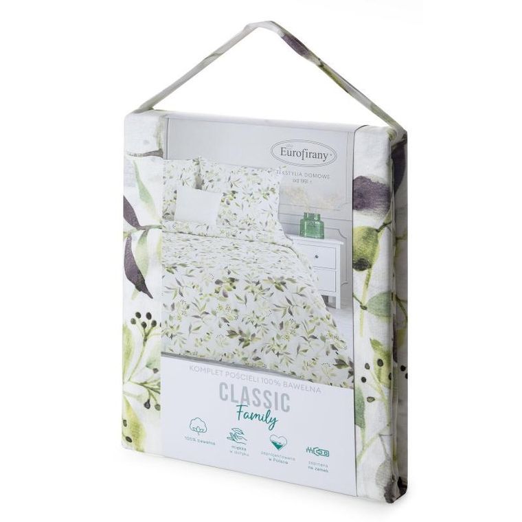 Eurofirany, komplet pościeli bawełnianej, Mili, 220-200 cm, biały