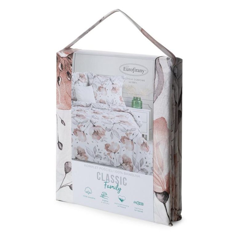 Eurofirany, komplet pościeli bawełnianej, Nicky, 140-200 cm, biały