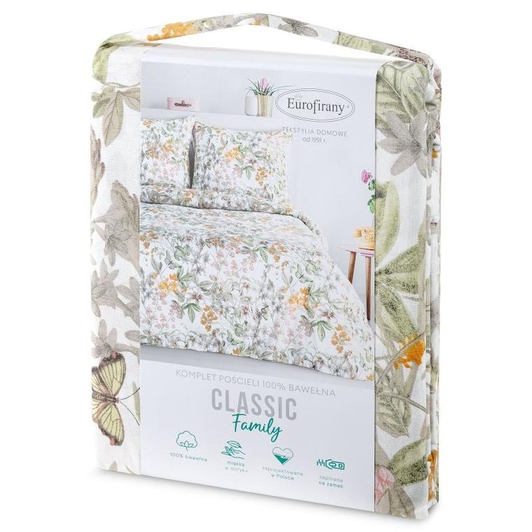 Eurofirany, komplet pościeli bawełnianej, Paula, 140-200 cm, biały