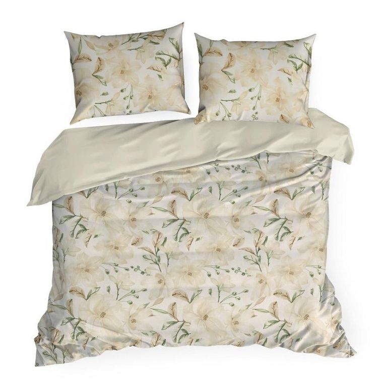 Eurofirany, komplet pościeli bawełnianej, Sonia, 160-200 cm, beżowy