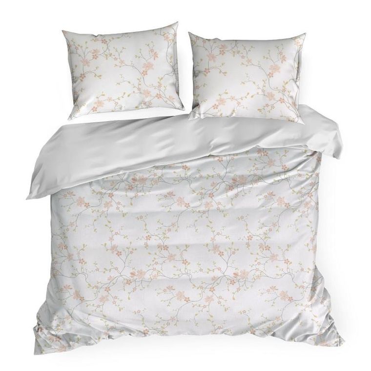 Eurofirany, komplet pościeli bawełnianej, Sonia, 220-200 cm, biały