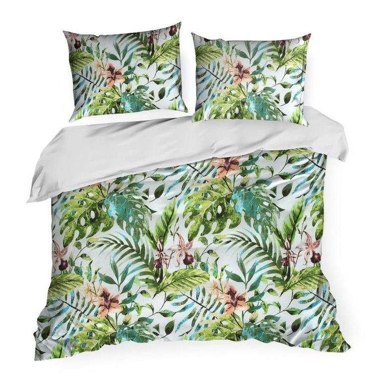 Eurofirany, komplet pościeli bawełnianej, Sonia, 220-200 cm, ciemnozielony