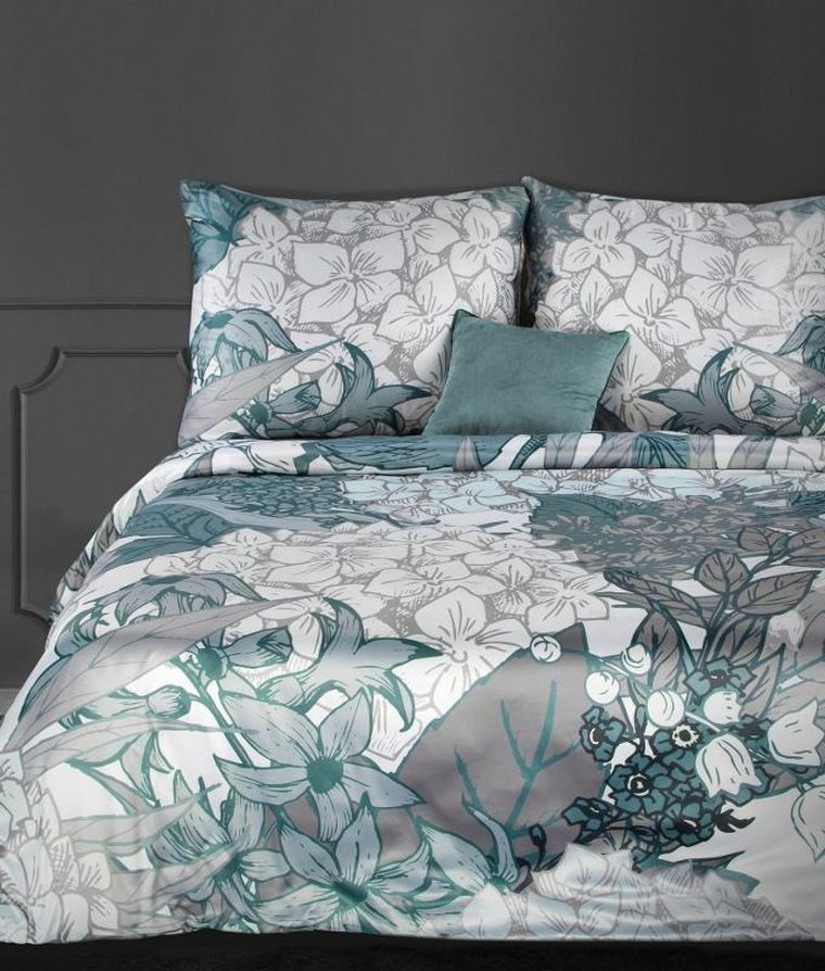 Eurofirany, komplet pościeli Cr, 160-200 cm, 2-70-80 cm, stalowy