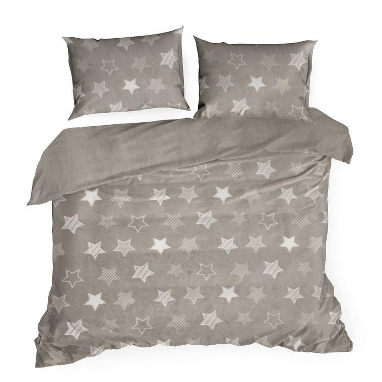 Eurofirany, komplet pościeli, Flano, 200-220 cm, beżowy