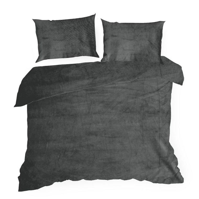 Eurofirany, komplet pościeli flano, 220-200 cm, stalowy