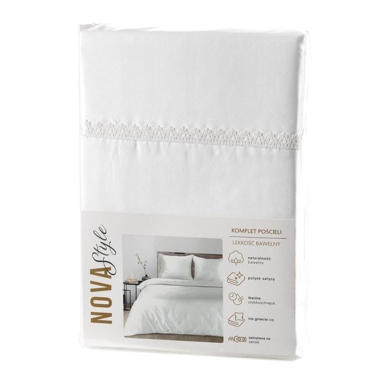 Eurofirany, komplet pościeli, Linda, 220-200 cm, biały
