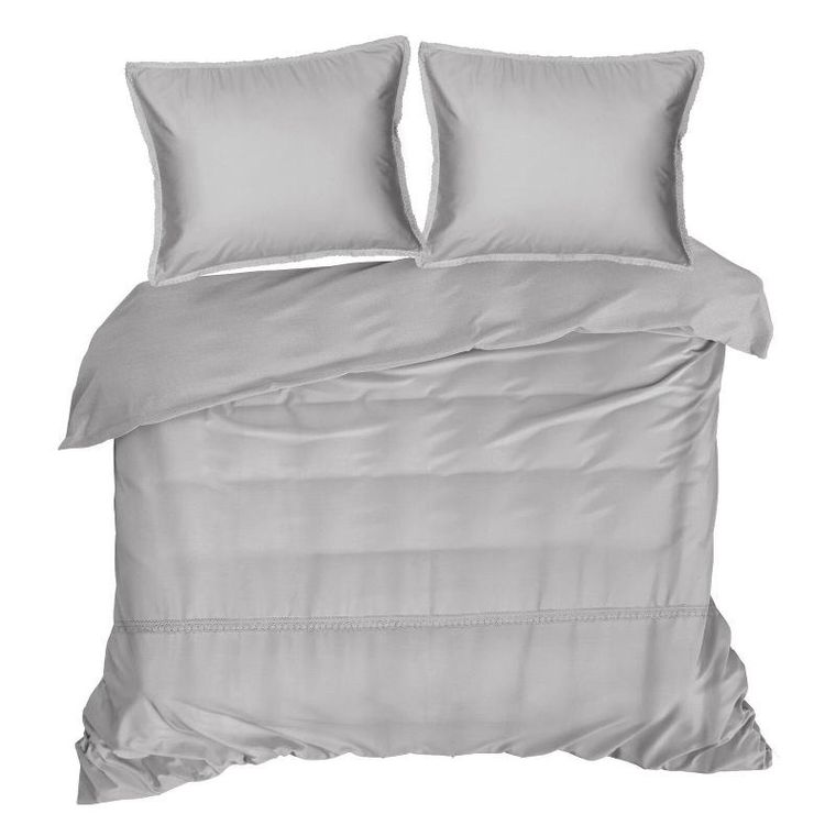 Eurofirany, komplet pościeli retro, 220-200 cm, jasnoszary