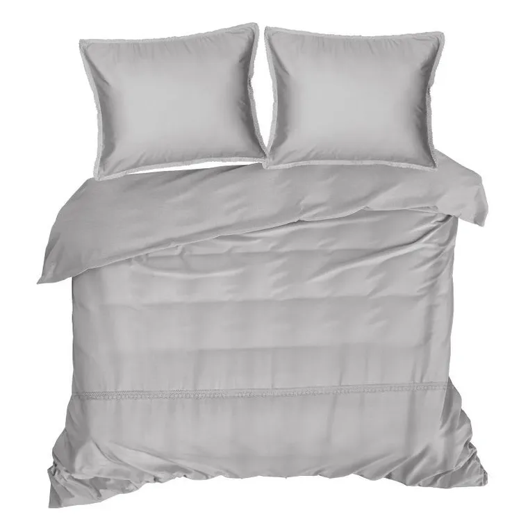 Eurofirany, komplet pościeli retro, 5, 160-200 cm, jasnoszary