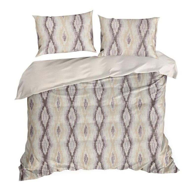 Eurofirany, komplet pościeli satynowej, Nika, 160-200 cm, 2-70-80 cm, beżowy