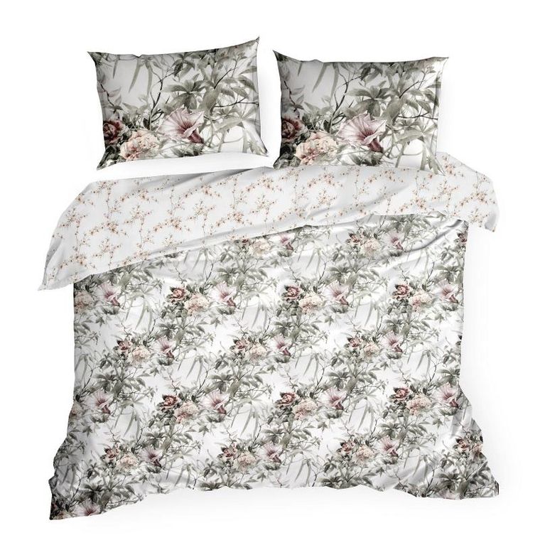 Eurofirany, komplet pościeli satynowej, Nika, 220-200 cm, biały