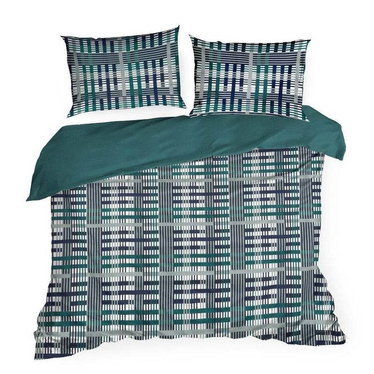 Eurofirany, komplet pościeli satynowej, Nika, 220-200 cm, ciemnoturkusowy