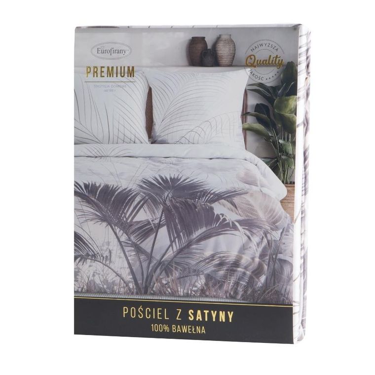 Eurofirany, komplet pościeli satynowej premium, 140-200 cm, kremowy