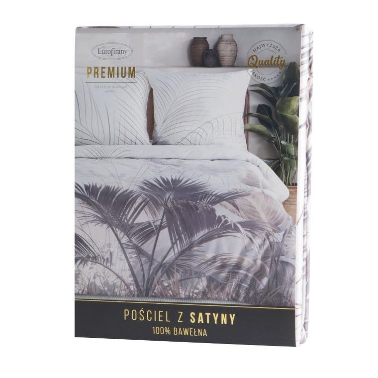 Eurofirany, komplet pościeli satynowej, premium23, 220-200 cm, kremowy