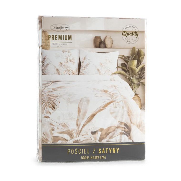 Eurofirany, komplet pościeli satynowej, premium25, 220-200 cm, biały