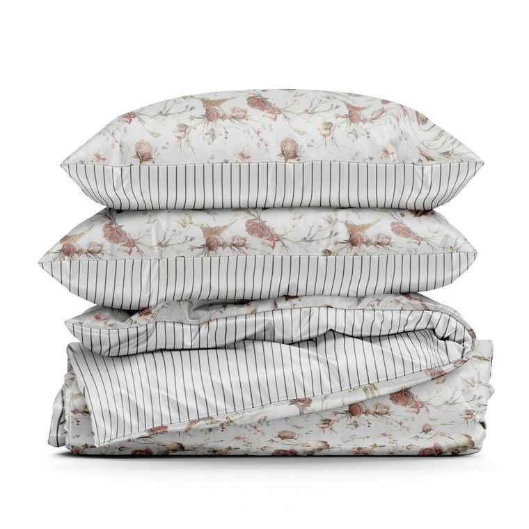 Eurofirany, komplet pościeli satynowej, Raya, 220-200 cm, biały