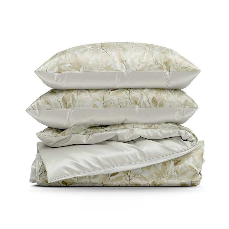 Eurofirany, komplet pościeli satynowej, Spring, 140-200 cm, biały