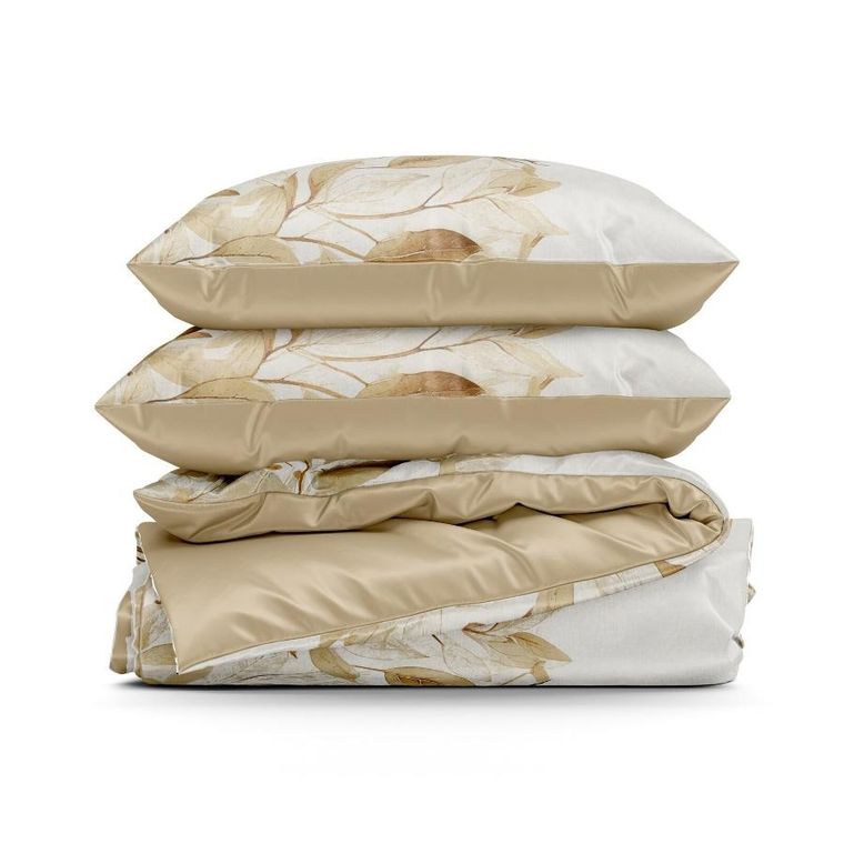 Eurofirany, komplet pościeli satynowej, Spring, 140-200 cm, ciemnopomarańczowy