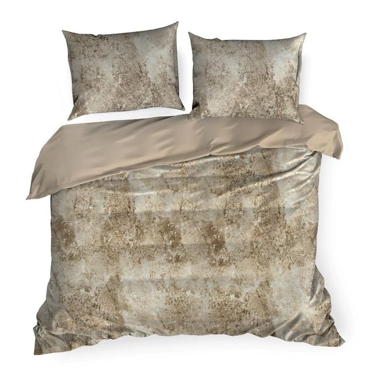 Eurofirany, komplet pościeli satynowej, Spring, 140-200 cm, jasnobrązowy
