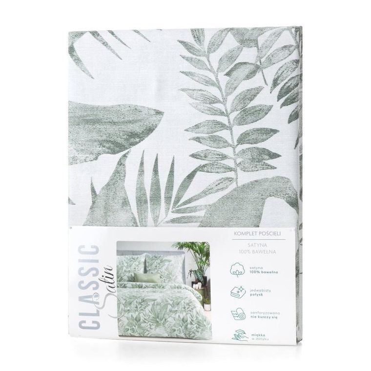Eurofirany, komplet pościeli satynowej spring, 140-200 cm, miętowy