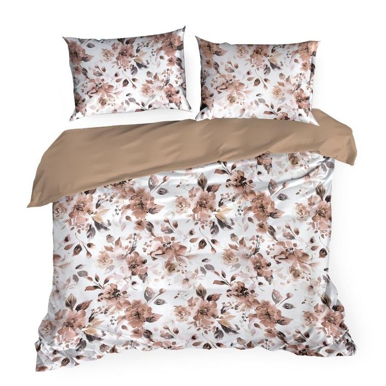 Eurofirany, komplet pościeli satynowej, Spring, 160-200 cm, biały