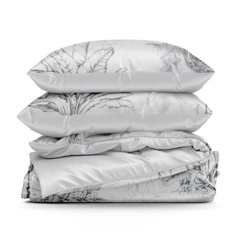 Eurofirany, komplet pościeli satynowej, spring, 160-200 cm, biały