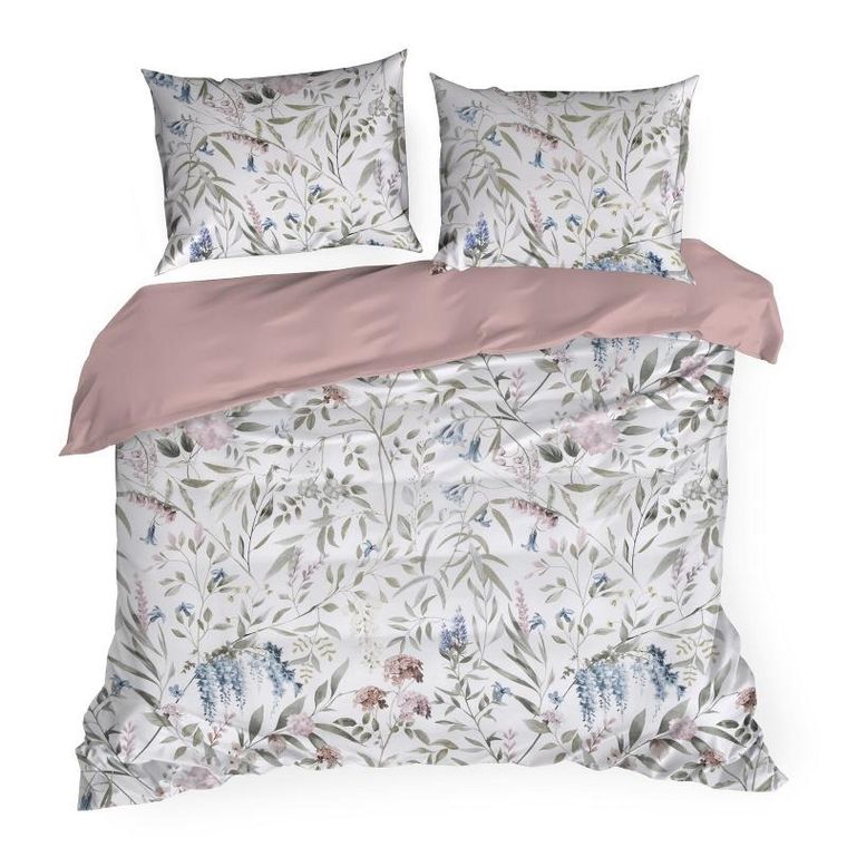 Eurofirany, komplet pościeli satynowej, Spring, 160-200 cm, zielony