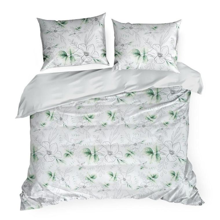 Eurofirany, komplet pościeli satynowej spring, 220-200 cm, biały