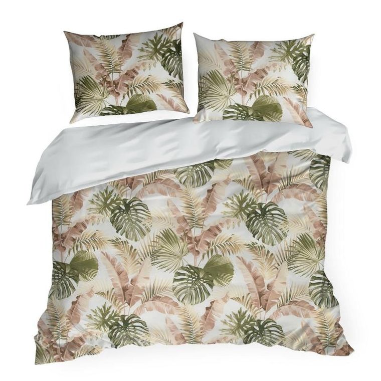 Eurofirany, komplet pościeli satynowej spring, 220-200 cm, biały