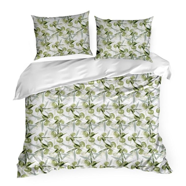 Eurofirany, komplet pościeli satynowej, spring, 220-200 cm, biały