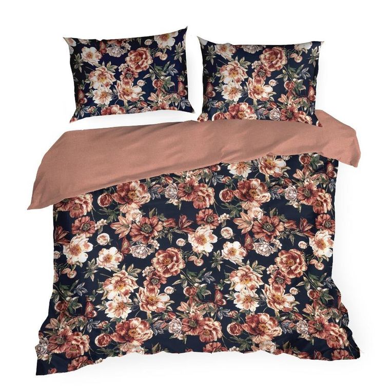 Eurofirany, komplet pościeli satynowej, Spring, 220-200 cm, czarny