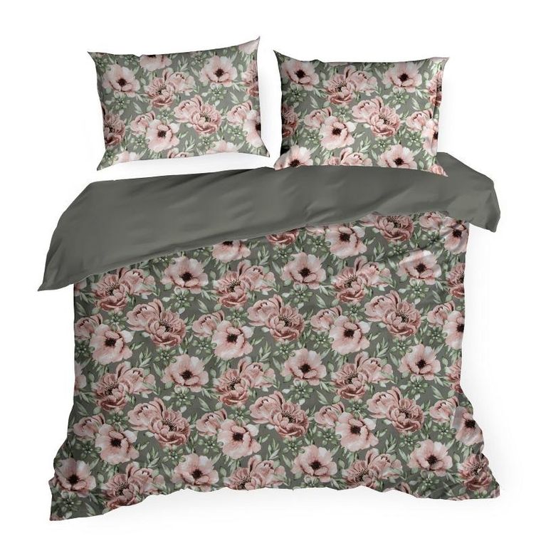 Eurofirany, komplet pościeli satynowej, Spring, 220-200 cm, różowy