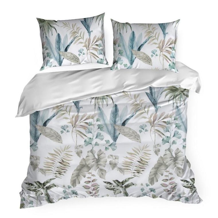 Eurofirany, komplet pościeli satynowej, Spring, 220-200 cm, zielony