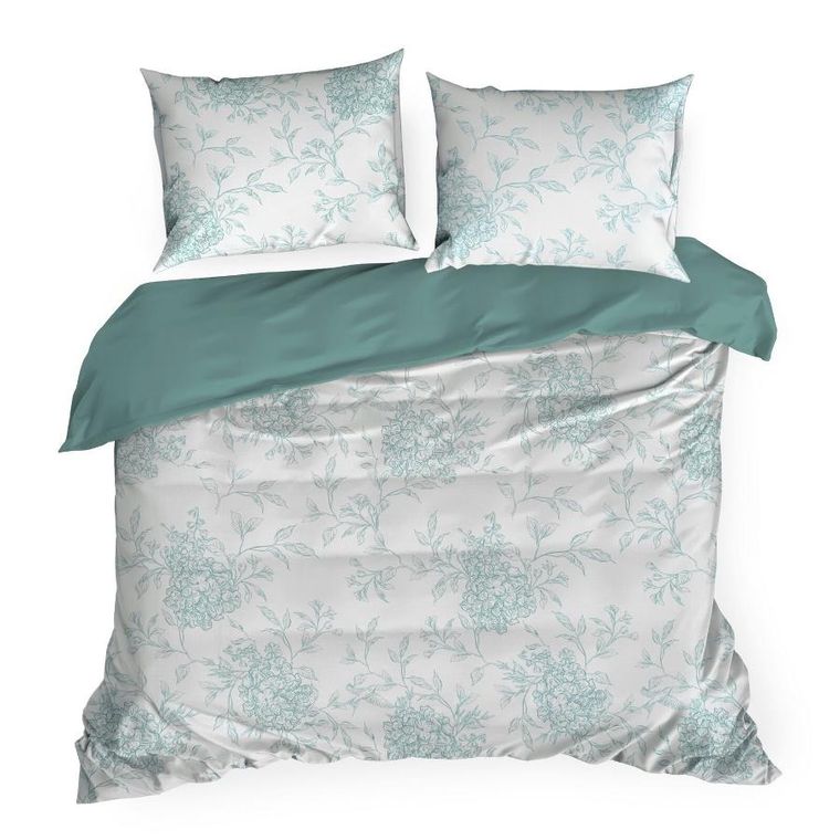 Eurofirany, komplet pościeli satynowej, Spring 85, 200-220 cm, biały