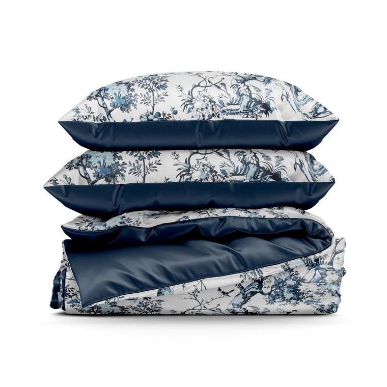 Eurofirany, komplet pościeli satynowej, Spring 86, 160-200 cm, biały