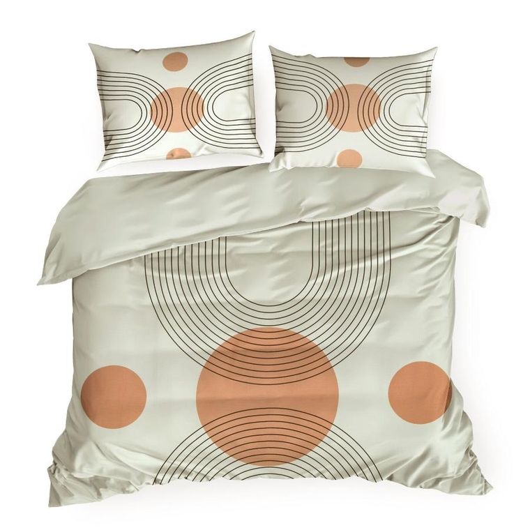 Eurofirany, komplet pościeli satynowej, Spring 87, 200-220 cm, jasnobeżowy