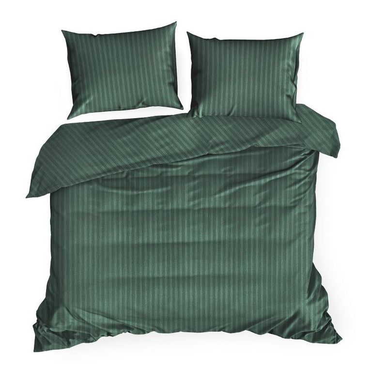 Eurofirany, komplet pościeli satynowej, Vera, 220-200 cm, ciemnozielony