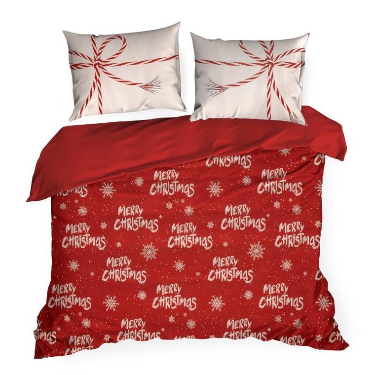 Eurofirany, komplet pościeli świątecznej, Kevin, 220-200 cm, czerwony