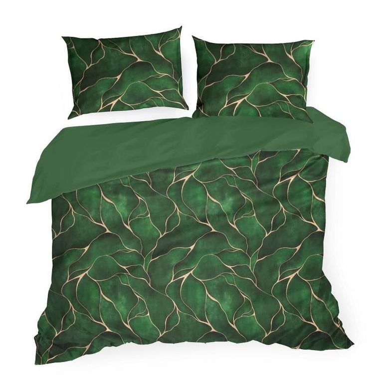 Eurofirany, komplet pościeli w pudełku gift, zielony, 160-200 cm + 70-80 cm x2